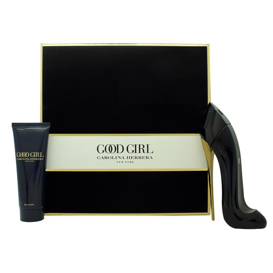 Carolina Herrera Good Girl Gift Set 80ml Eau De Parfum + 10ml Eau De Parfum + Mini Fabulous Kiss Lipstick 741 Nude Supreme