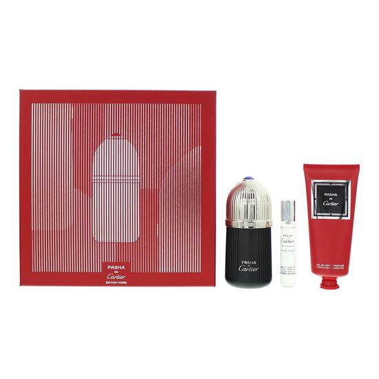 Cartier Pasha De Cartier Edition Noire Eau De Toilette Gift Set 100ml + 10ml + Shower Gel 100ml