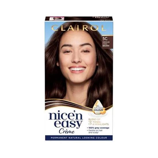 Clairol Nice N Easy Creme Permanent Colour 5c Medium Cool Brown 1 Application