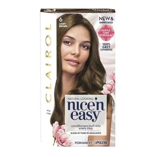 Clairol Nice N Easy Permanent Hair Colour 6 Light Brown 1 Application