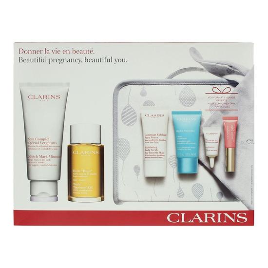 Clarins Beautiful Pregnancy Gift Set Stretch Mark Minimiser Cream 200ml + Tummy Rub Oil 100ml