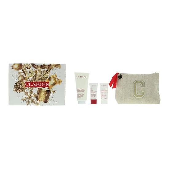 Clarins Body Care Essentials Gift Set: Body Lotion Body Scrub 30 3 Piece