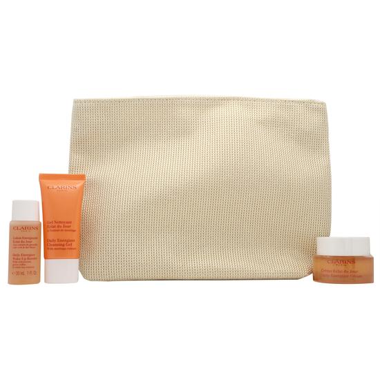 Clarins Daily Energizer Gift Set 50ml Cleansing Gel + 30ml Wake-Up Booster + 30ml Cream