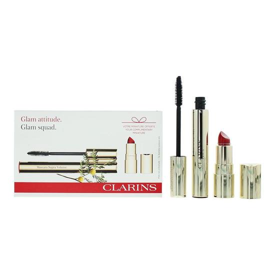 Clarins Glam Squad Gift Set Mascara + Joli Rouge Velvet Lipstick