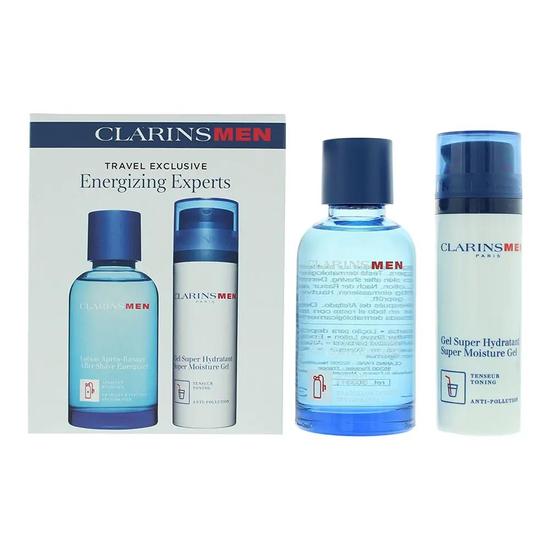 ClarinsMen Energising Experts Gift Set: Aftershave Energizer 100ml Super Moisture Gel 50ml 2 Piece