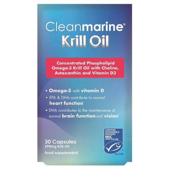 Cleanmarine Arine Cleanmarine Krill Oil 50mg Marine Gelcaps 30 Gelcaps