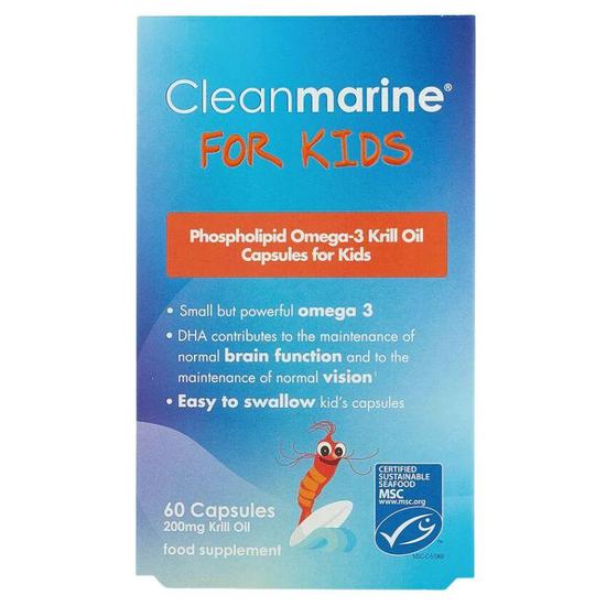 Cleanmarine Arine Cleanmarine Krill Oil For Kids 200mg Marine Gelcaps 60 Gelcaps