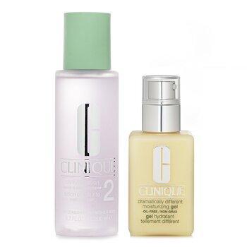 Clinique Dramatically Different Set 2: Moisturising Gel & Clarifying Lotion 2 Combination Oily To Oily