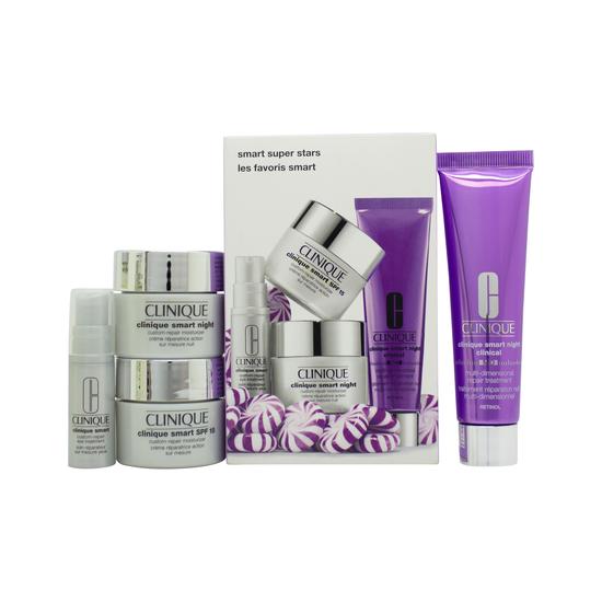 Clinique Super Smart Stars Gift Set 30ml Night Face Cream + 15ml Day Face Cream + 15ml Night Face Cream + 5ml Eye Cream