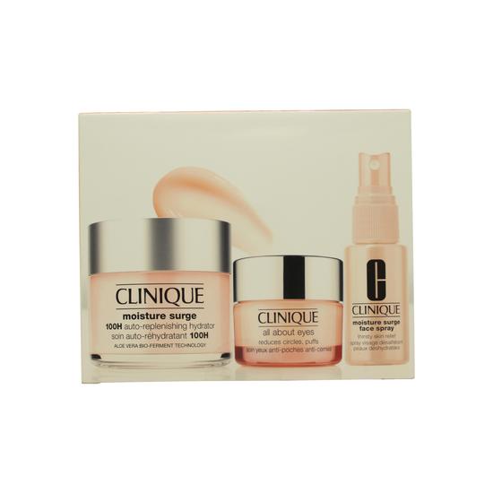 Clinique Ultra Hydration Moisture Surge Gift Set 30ml Moisture Surge Spray + 15ml All About Eyes + 125ml Moisture Surge 72h Auto Replenishing Hydrator