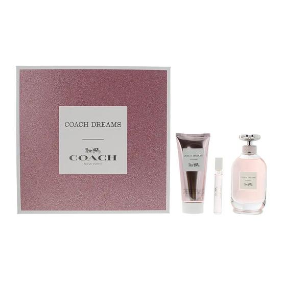 Coach Dreams Gift Set: Eau De Parfum 90ml Body Lotion 100ml Eau De Parfum 7.5ml 3 Piece