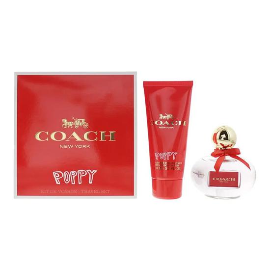 Coach Poppy Gift Set: Eau De Parfum 100ml Body Lotion 100ml 2 Piece