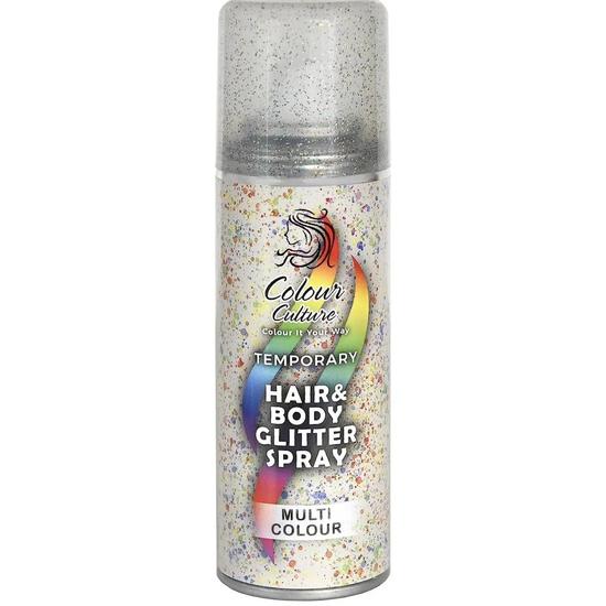 Colour Culture Temporary Multi Colour Hair & Body Glitter Spray 125ml