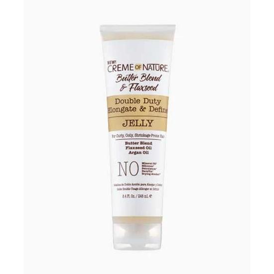 Creme Of Nature Butter Blend & Flaxseed Double Duty Elongate & Define Jelly 248ml