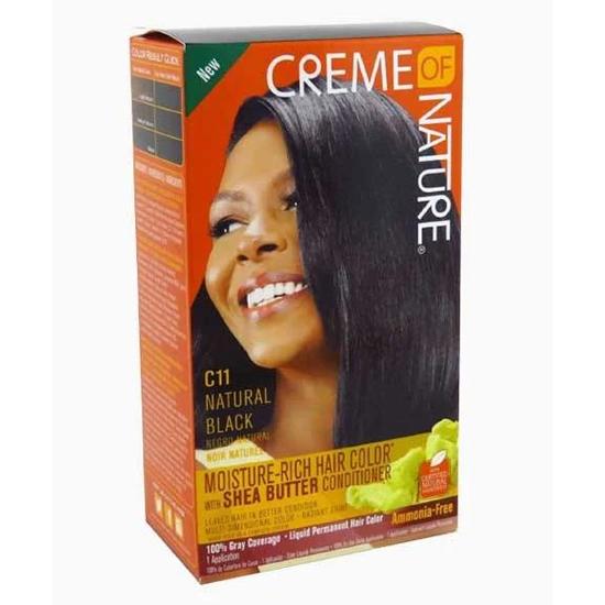 Creme Of Nature Moisture Rich Hair Colour With Shea Butter Conditioner C11 Natural Black 1 Application