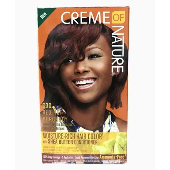 Creme Of Nature Moisture Rich Hair Colour With Shea Butter Conditioner C30 Red Hot Burgundy 1 Application