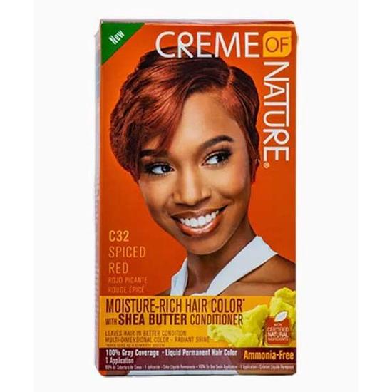 Creme Of Nature Moisture Rich Hair Colour With Shea Butter Conditioner C32 Spiced Red 1Appilcation