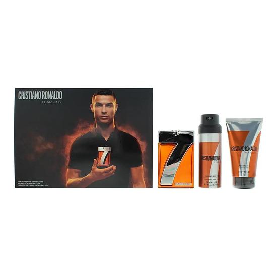 Cristiano Ronaldo Cr7 Fearless Gift Set: Eau De Toilette 100ml Shower Gel 150ml Body Spray 150ml 3 Piece