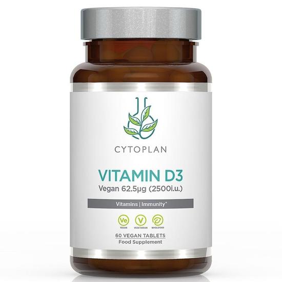Cytoplan Vegan Vitamin D3 62.5ug 2500iu Wholefood Tablets