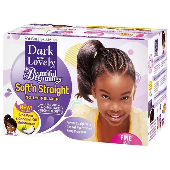 Dark and Lovely Beautiful Beginnings Soft N Straight No Lye Relaxer Fine