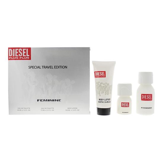 Diesel Plus Plus Feminine Eau De Toilette 75ml, 30ml + Body Lotion 100ml Gift Set 75ml