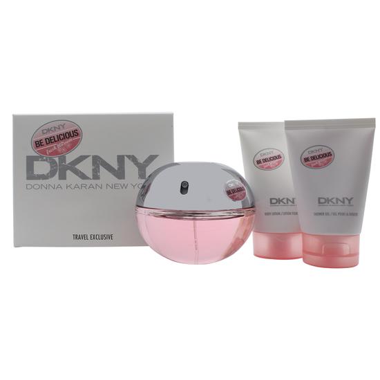 DKNY Be Delicious Fresh Blossom Gift Set 100ml Eau De Parfum + 125ml Body Mist + Pouch