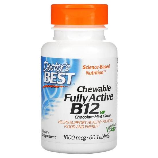 Doctor's Best Chewable Fully Active B12 1000mcg Tablets 60 Tablets