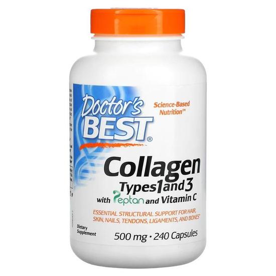 Doctor's Best Collagen Types 1 & 3 With Vitamin C 500mg Capsules 240 Capsules