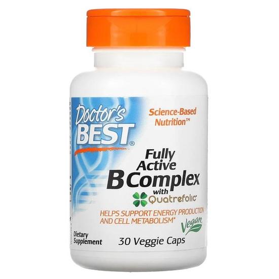 Doctor's Best Fully Active B-Complex With Quatrefolic Vegicaps 30 Vegicaps