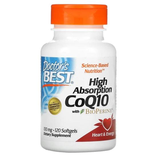 Doctor's Best High Absorption CoQ10 With BioPerine 100mg Softgels 120 Softgels