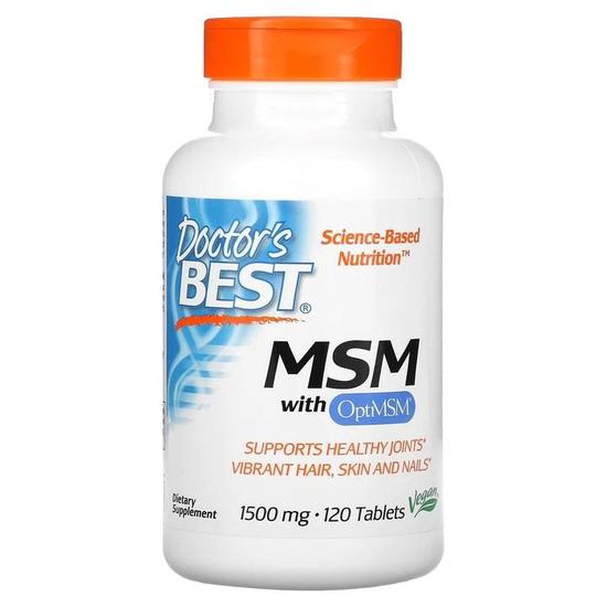 Doctor's Best MSM With OptiMSM Vegan 1500mg Tablets 120 Tablets