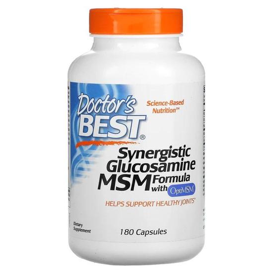 Doctor's Best Synergistic Glucosamine MSM Formula With OptiMSM Capsules 180 Capsules