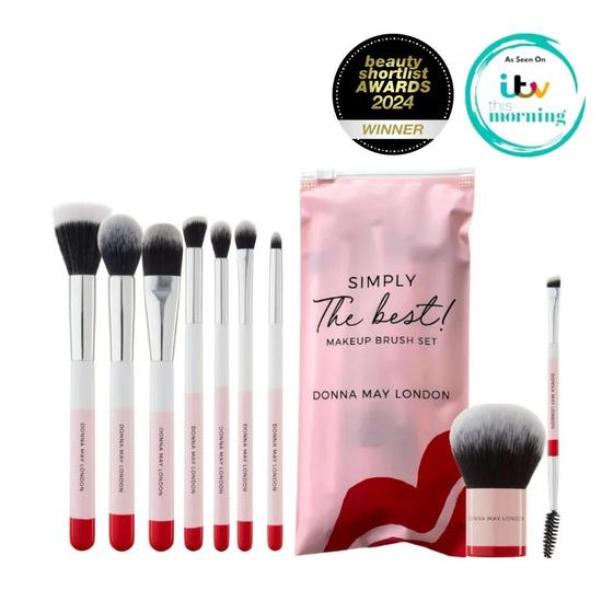 Donna May London Full Size Makeup Brush Set 10 Brushes