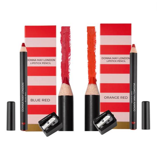 Donna May London Red Lip To Cheek Pencils Blue Red