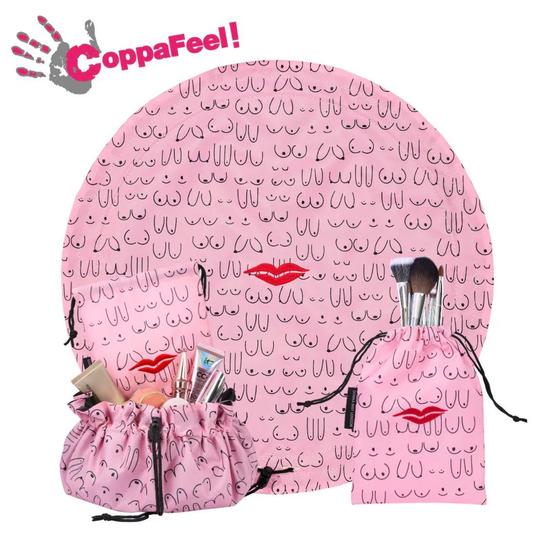 Donna May London SPECIAL EDITION Open Flat Makeup Bag Proudly Supporting CoppaFeel!