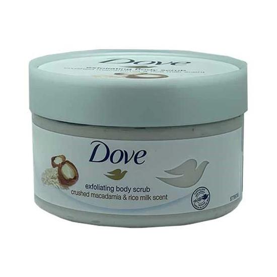 Dove Exfoliating Body Scrub With Macadamia & Rice Milk 225ml