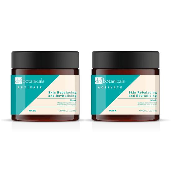 Dr Botanicals Activate Skin Rebalancing & Revitalising Mask Twin Value Savings Pack 60ml