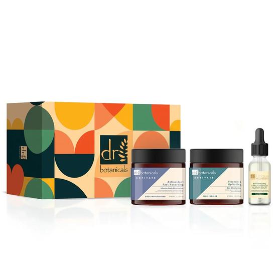 Dr Botanicals Antioxidant Body Moisturiser, Vitamin E Day Moisturiser & Seaweed Serum