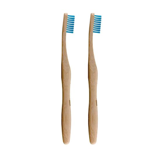 Dr Botanicals Bamboo Toothbrush Blue Twin Value Savings Pack