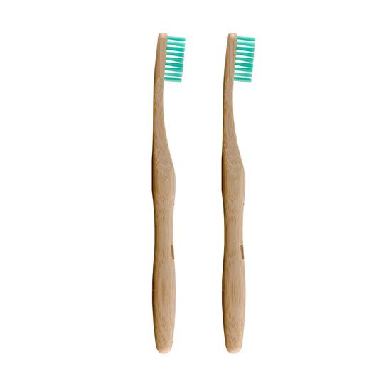 Dr Botanicals Bamboo Toothbrush Green Twin Value Savings Pack