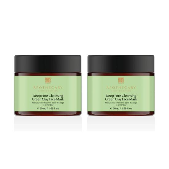 Dr Botanicals Deep Pore Cleansing Green Clay Face Mask Twin Value Savings Pack 50ml