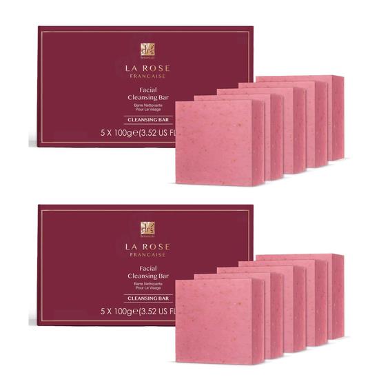 Dr Botanicals La Rose Francaise Facial Cleansing Bar Twin Value Savings Pack Pack Of 5