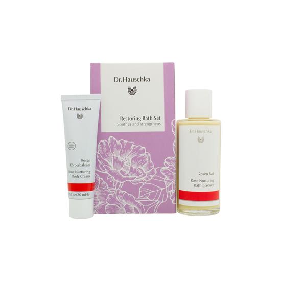 Dr Hauschka Restoring Bath Set 100ml Rose Nurturing Bath Essence + 30ml Rose Nurturing Body Cream