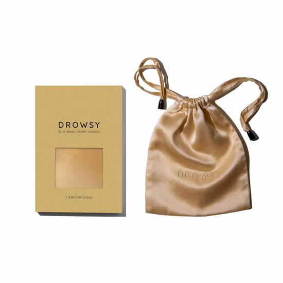 Drowsy Sleep Co L'Amour Gold Silk Carry Pouch