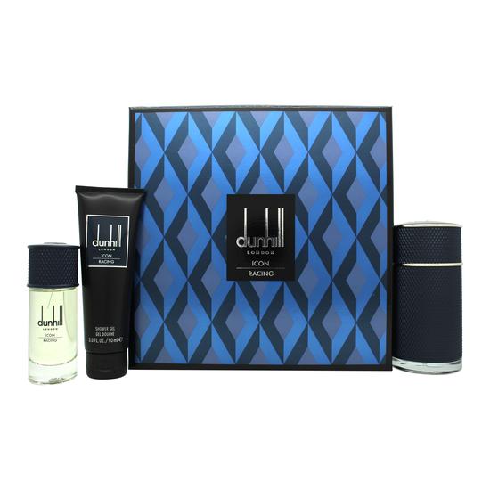 Dunhill London Icon Racing Blue Gift Set 100ml Eau De Parfum + 30ml Eau De Parfum + 90ml Shower Gel