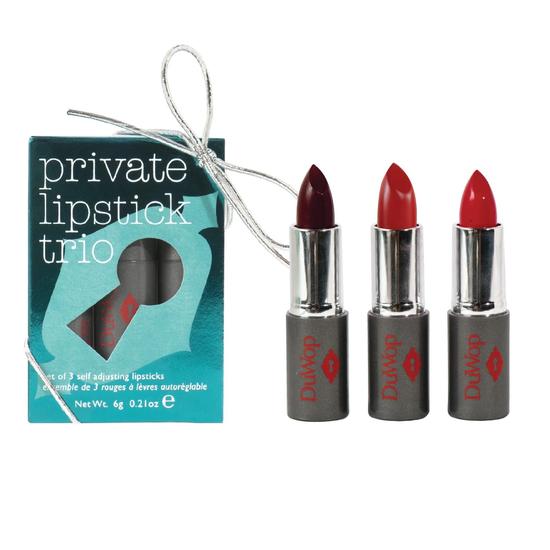 DuWop Private Lipstick Trios Best of Reds - Red, Cherry and Cherry Noir