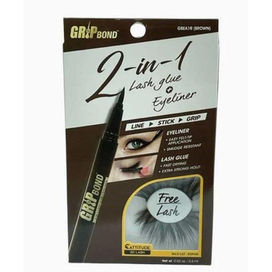 Ebin New York 2 In 1 Lash Glue & Eyeliner 6ml / GBEA1R BROWN