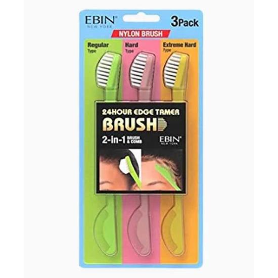 Ebin New York 24 Hour Edge Tamer 2 In 1 Nylon Brush & Comb