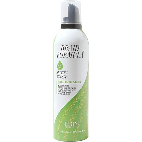 Ebin New York Braid Formula Setting Mousse With Olive Oil 354ml / Green