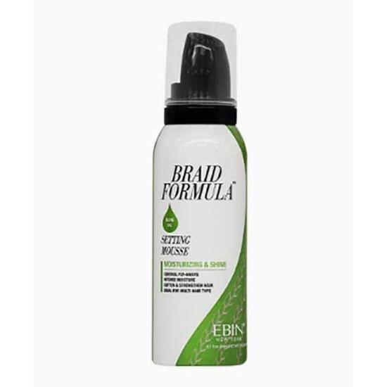 Ebin New York Braid Formula Setting Mousse With Olive Oil 80ml/354ml 80ml / Green